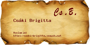 Csáki Brigitta névjegykártya